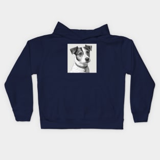 Jack Russell Terrier Pen and Ink Kids Hoodie